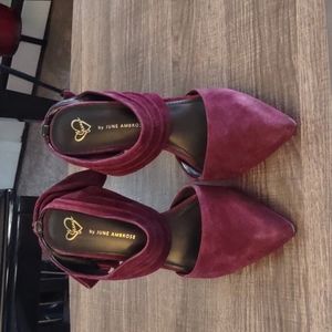 June by June Ambrose Suede Mule Heel, Size 7